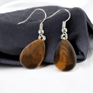 Tiger eye drop fülbevaló