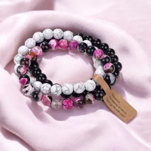3 karkötő szett - Fekete/Magenta/Fehér