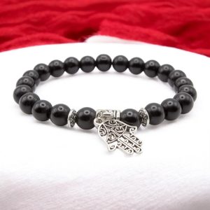 Hamsa keze karkötő - Onix