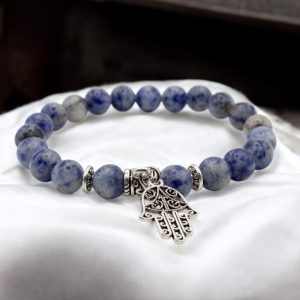 Hamsa keze karkötő - Kékkő