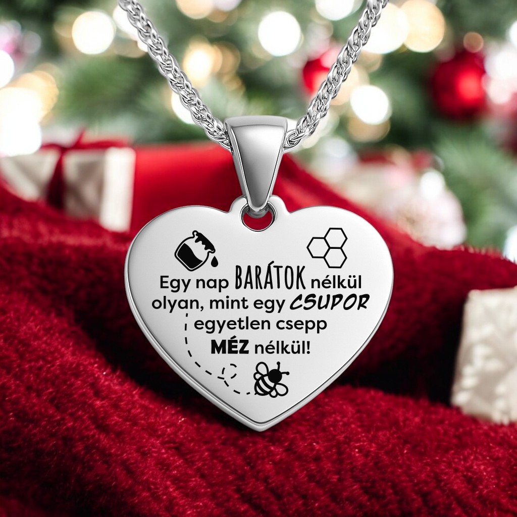 Ajándék barátnőnek - 316L nemesacél nyaklánc (Egy nap barátok nélkül)