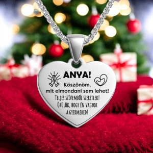 Ajándék édesanyádnak - 316L nemesacél nyaklánc (Köszönöm, mit elmondani sem lehet)