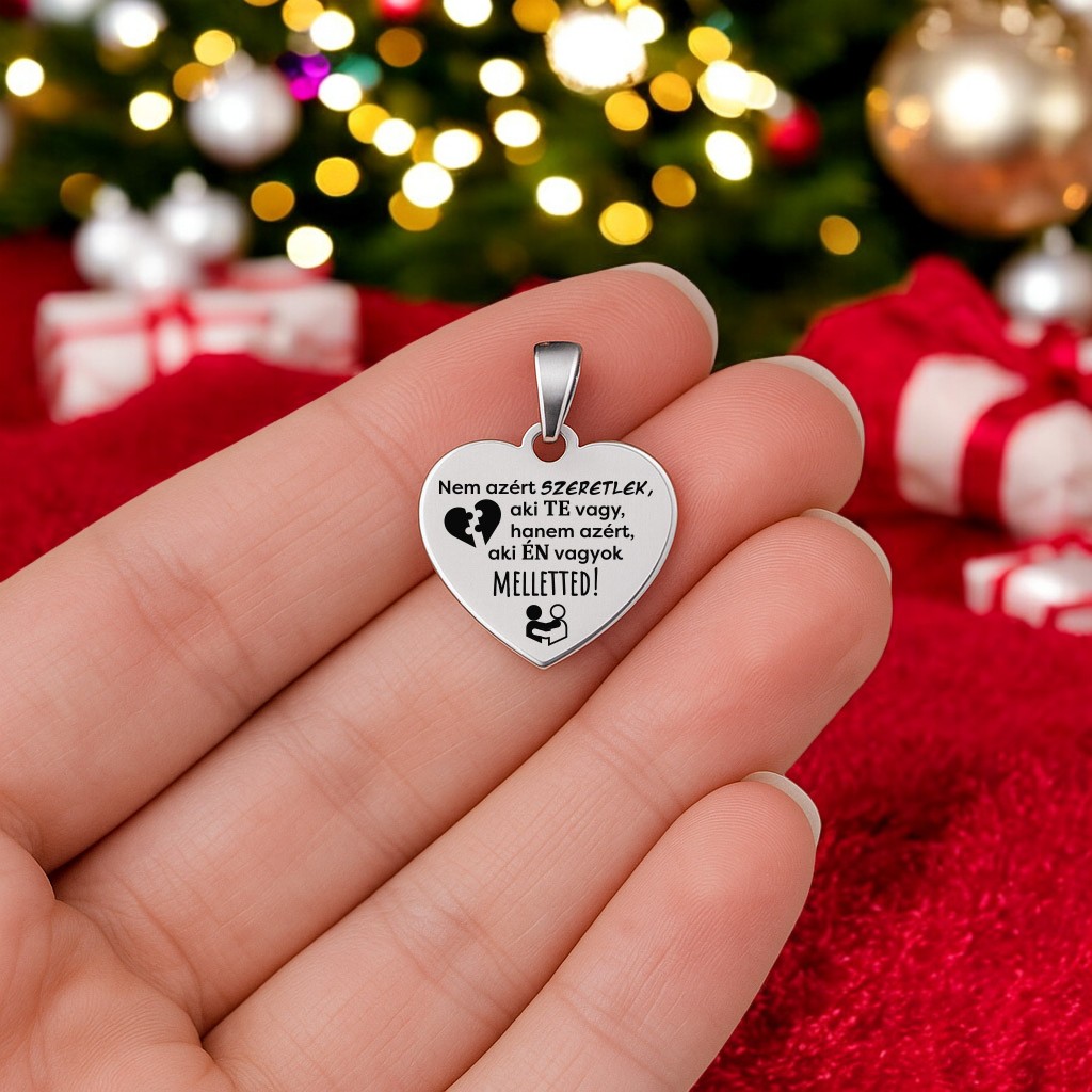Ajándék a párodnak - 316L nemesacél nyaklánc (Nem azért szeretlek) - Image 4