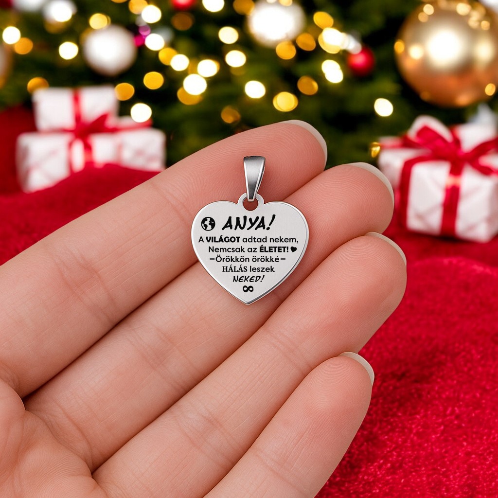 Ajándék édesanyádnak - 316L nemesacél nyaklánc (A Világot adtad nekem) - Image 4