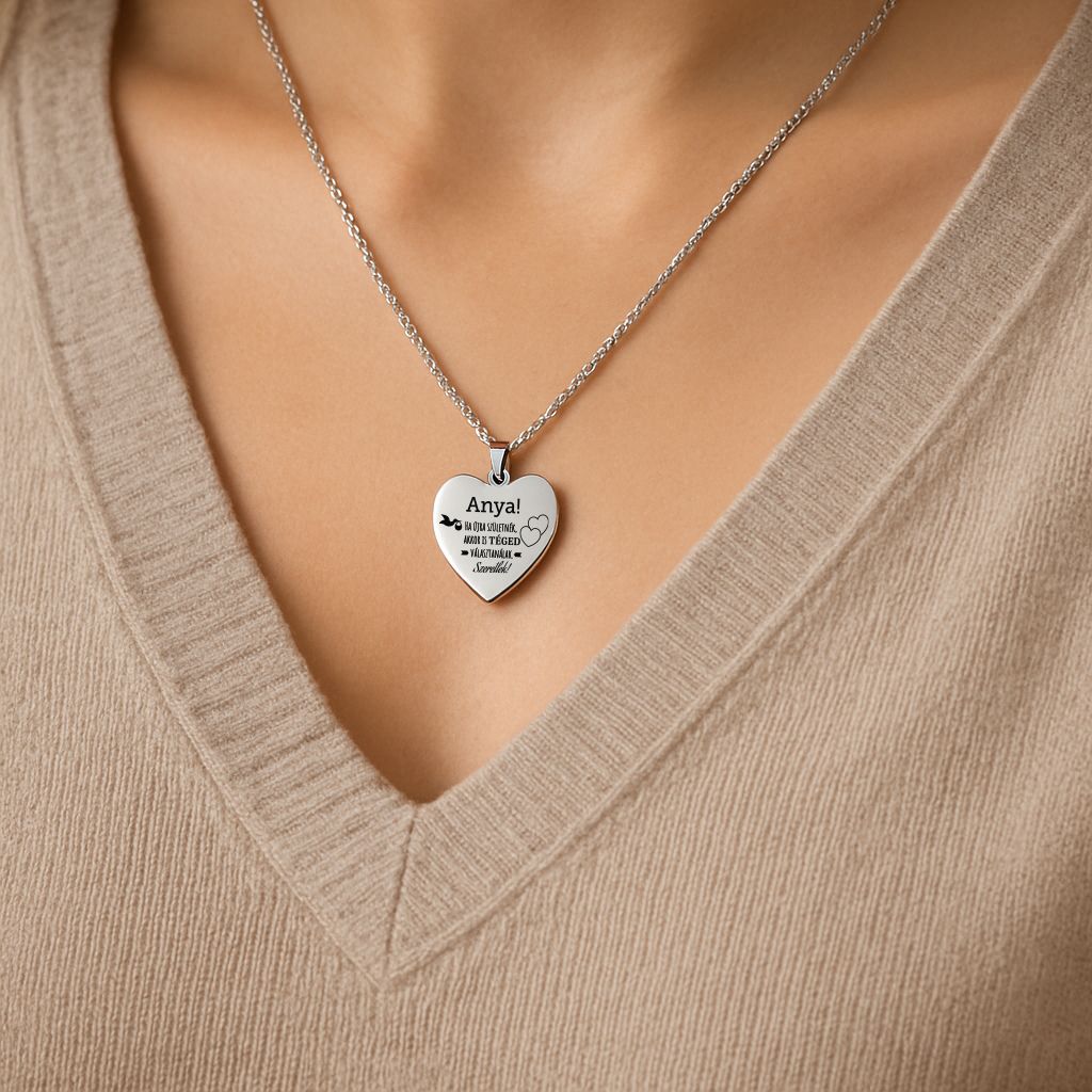 Ajándék édesanyádnak - 316L nemesacél nyaklánc (Ha újra születnék) - Image 3