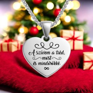 Ajándék a párodnak - 316L nemesacél nyaklánc (A szívem a téd)