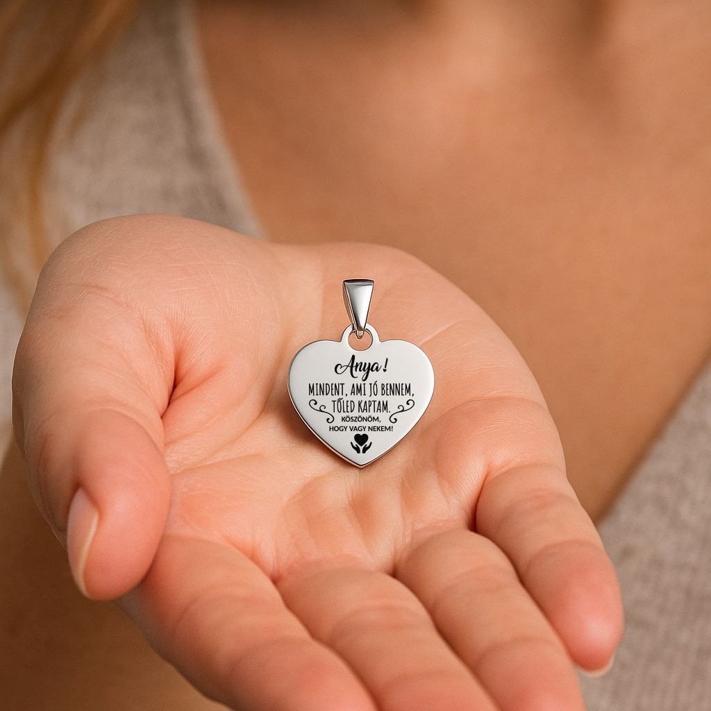 Ajándék édesanyádnak - 316L nemesacél nyaklánc (Mindent, ami jó bennem) - Image 6