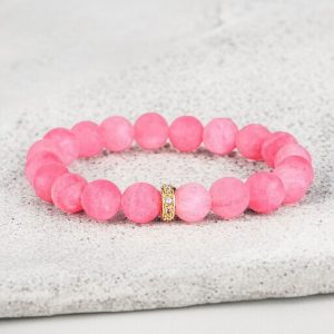 Rózsaszirmok Aurája - rugalmas ásványkarkötő