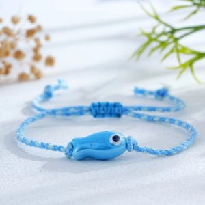 Szerencsehalacska (kék) - állítható karkötő