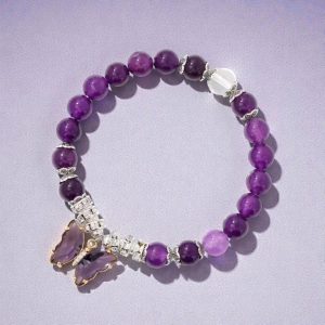 Átalakulás – Ametiszt karkötő pillangó medállal